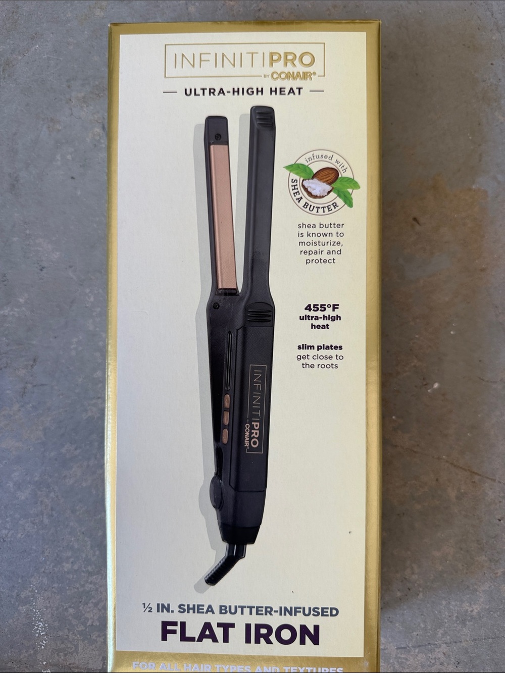 Black with Rose Gold 1/2" Flat Iron
